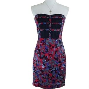 BCBGeneration~Sz 4~MultiColor Strapless Dress NWOT